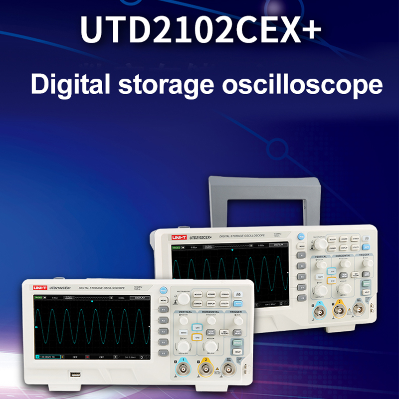 Digital Storage Oscilloscope 100Mhz - UNI-T UTD2102CEX + Digitale Geheugen Oscilloscoop
