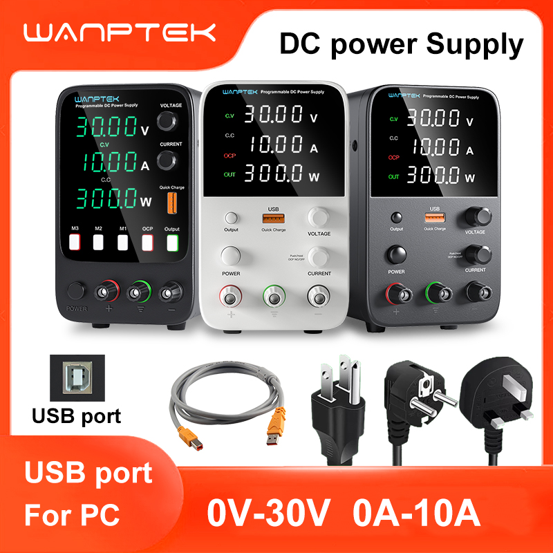 Programmable Dc Power Supply 30V 10A - Wanptek Laboratoriumvoeding 30V 5A 30V 10A