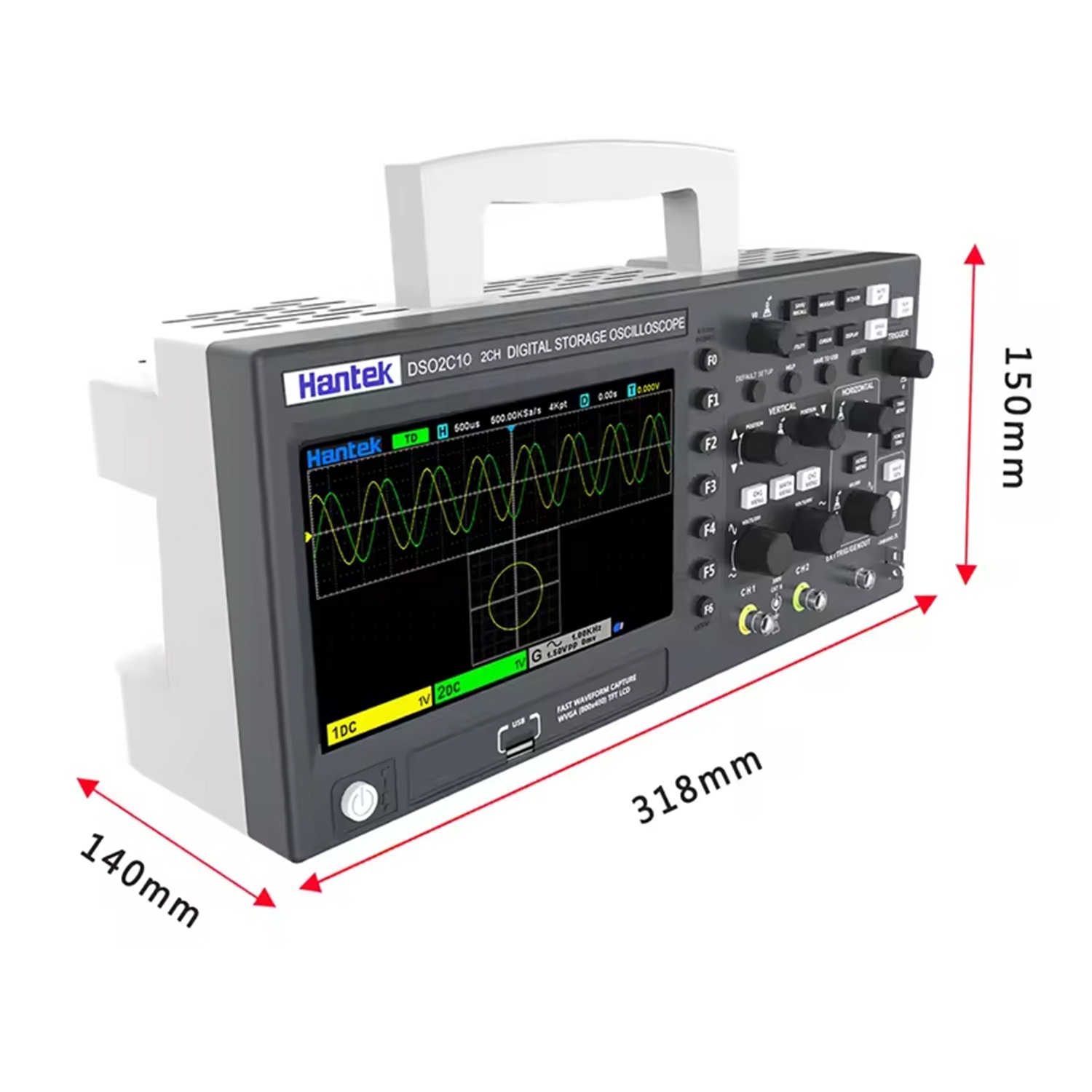 DSO2C10 DSO2C15 DSO2C10 2-kana - Digital Storage Oscilloscope 100Mhz recensie en prijs