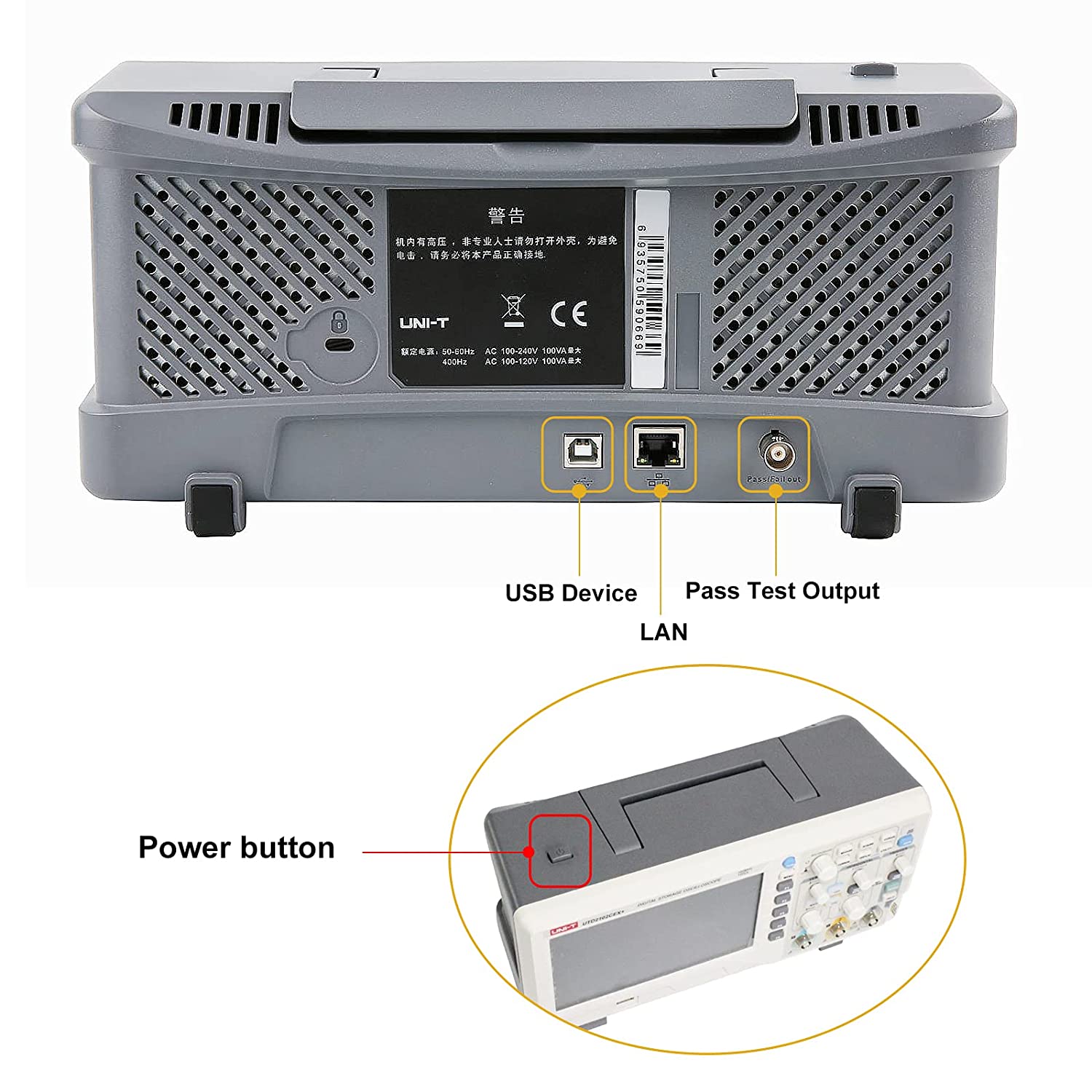 UTD2102CEX+ Hoge Precisie 100M - Digital Storage Oscilloscope 100Mhz recensie en prijs