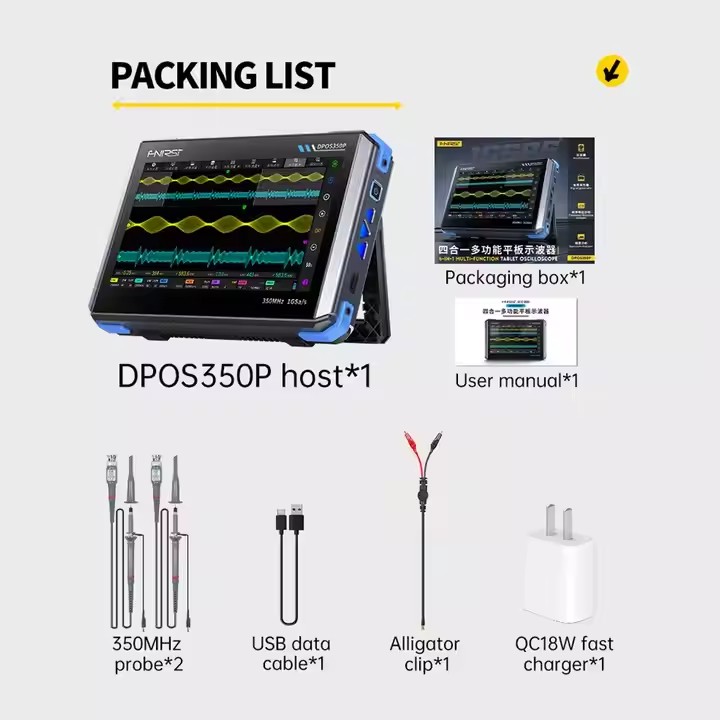 FNIRSI DPOS350P 4-IN-1 350MHz  - Signal Generator Spectrum Analyzer recensie en prijs